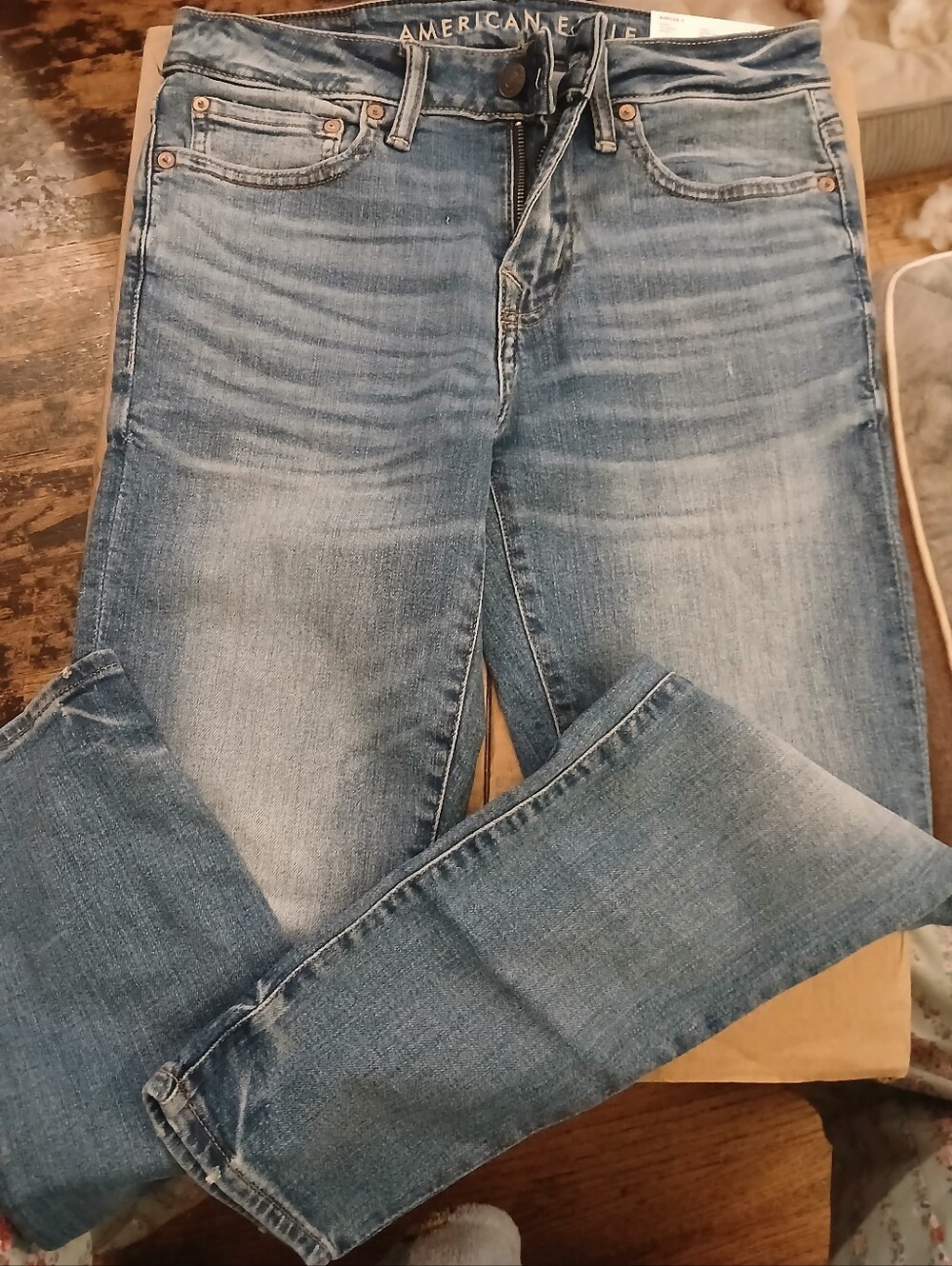 American Eagle Outfitters Men's Faded Light Blue Jeans